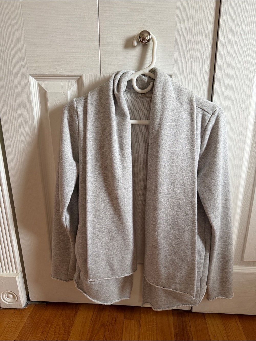 Athleta Heather Gray Open-Front Shawl Collar Cardigan